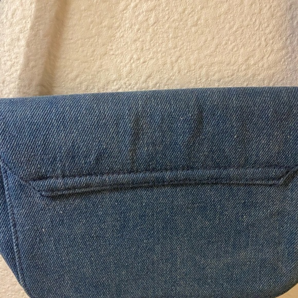 Y2K denim shoulder purse with embroidered whimsy! - Picture 3 of 5
